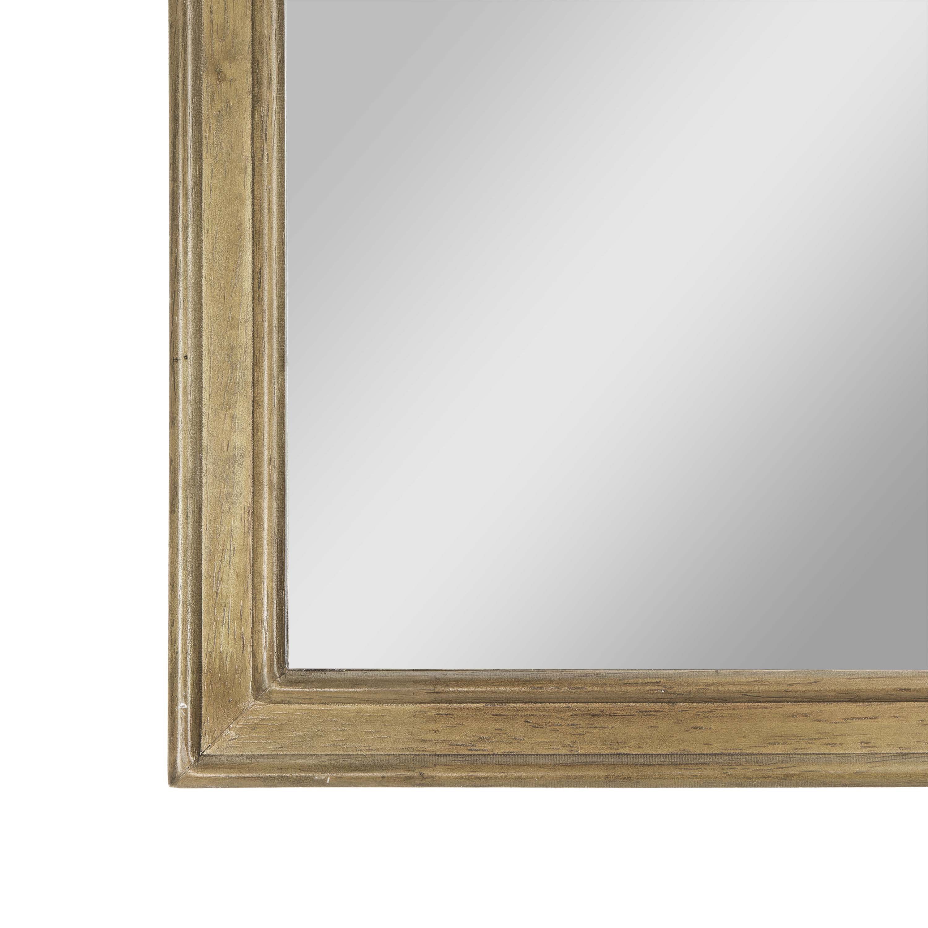 Efie 36" x 24" Large Accent Wall Mirror with Solid Wood Frame for Bathroom, Entryway, Dining Room & Living Room in Weathered