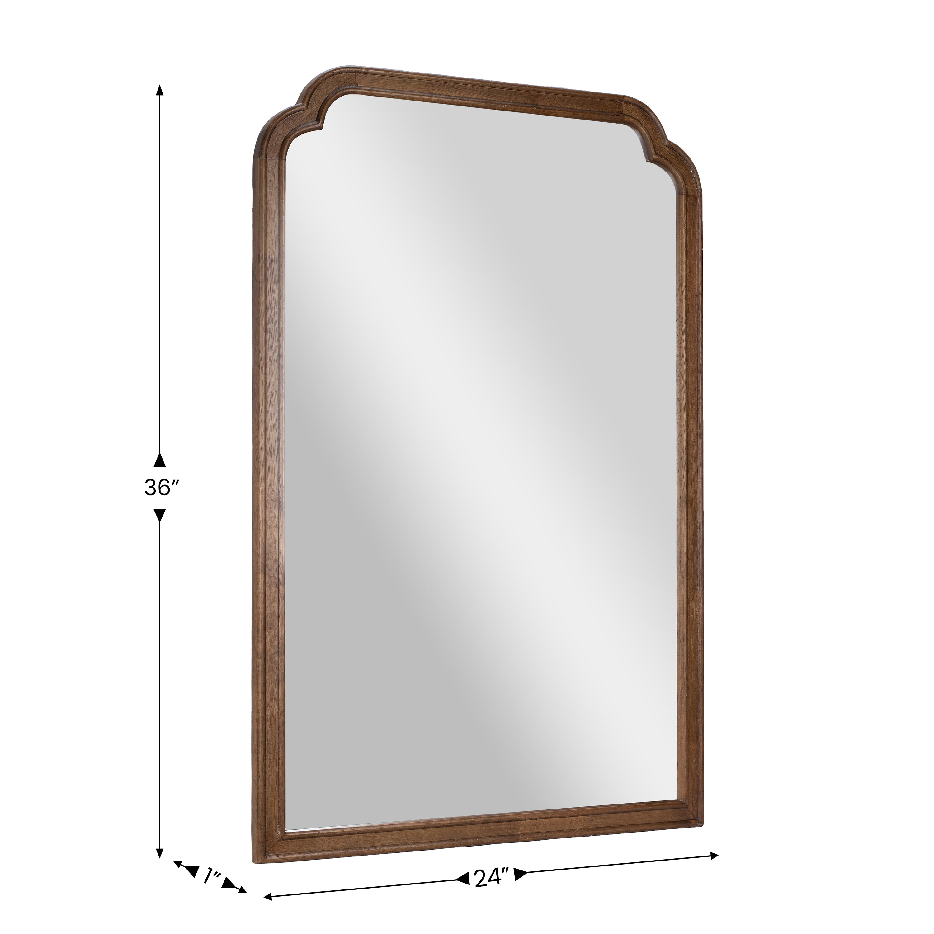 Efie 36" x 24" Large Accent Wall Mirror with Solid Wood Frame for Bathroom, Entryway, Dining Room & Living Room in Rustic Brown