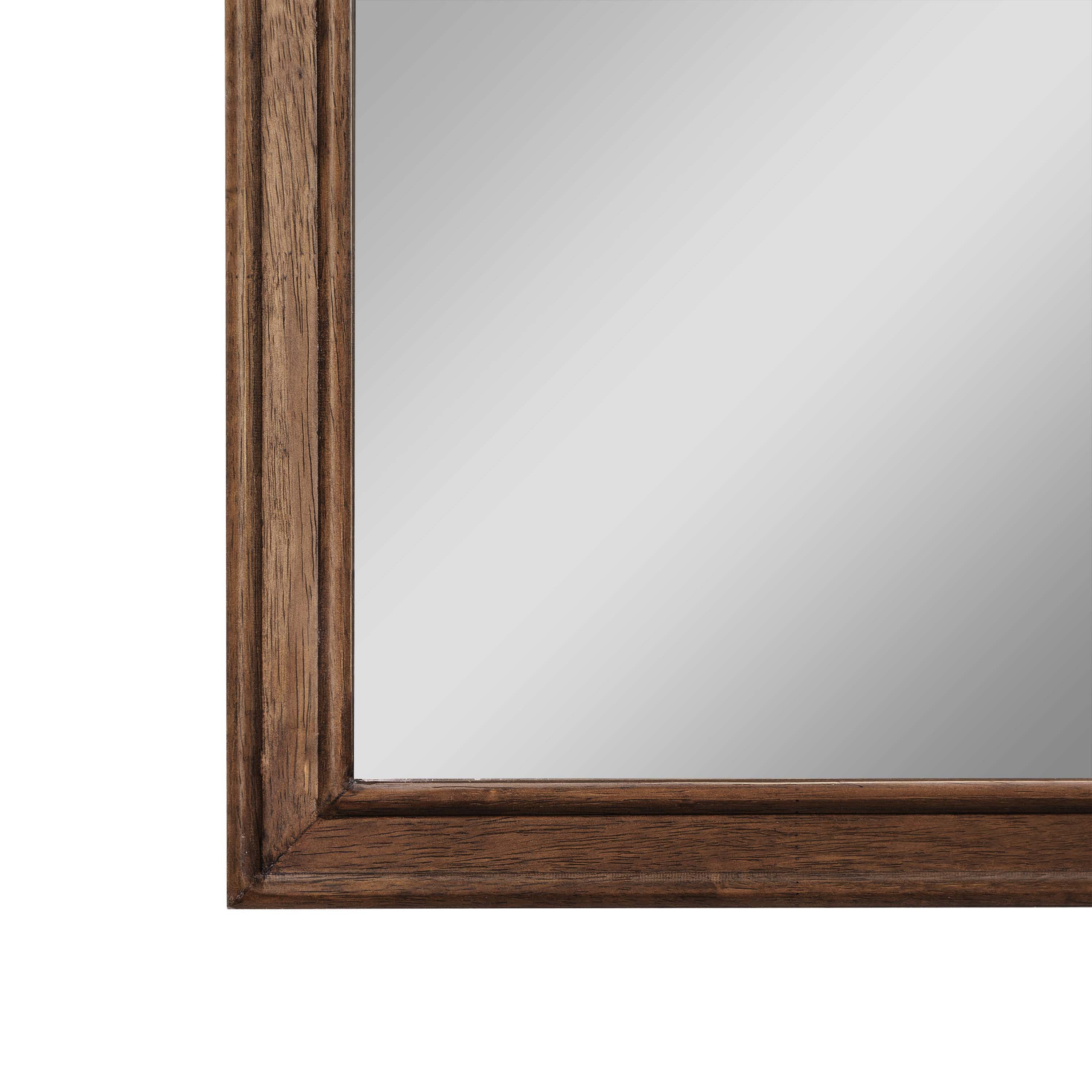 Efie 36" x 24" Large Accent Wall Mirror with Solid Wood Frame for Bathroom, Entryway, Dining Room & Living Room in Rustic Brown