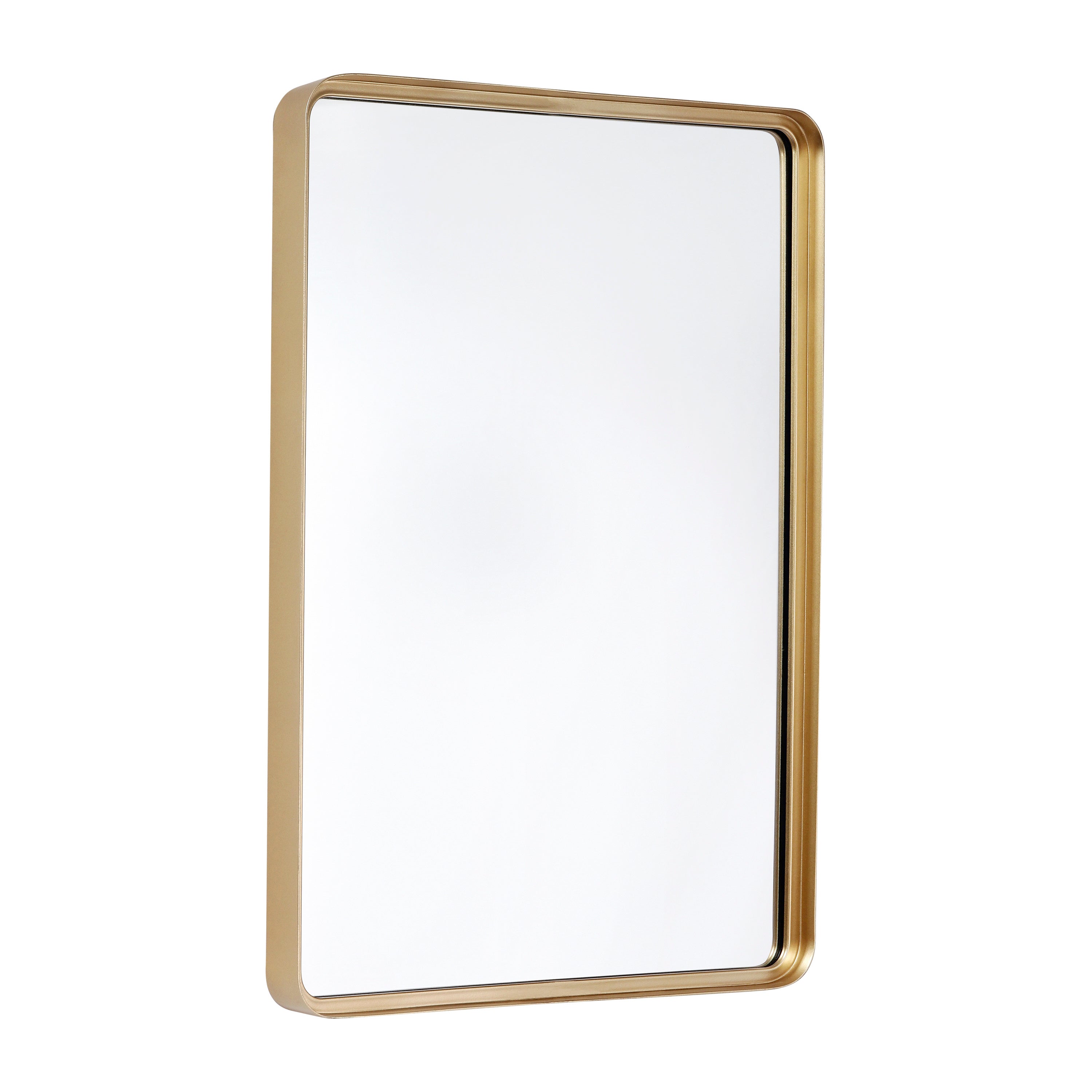 Janinne 20"x30" Rectangle Gold Metal Deep Framed Wall Mirror - Large Accent Mirror for Bathroom, Entryway, Dining Room, & Living Room