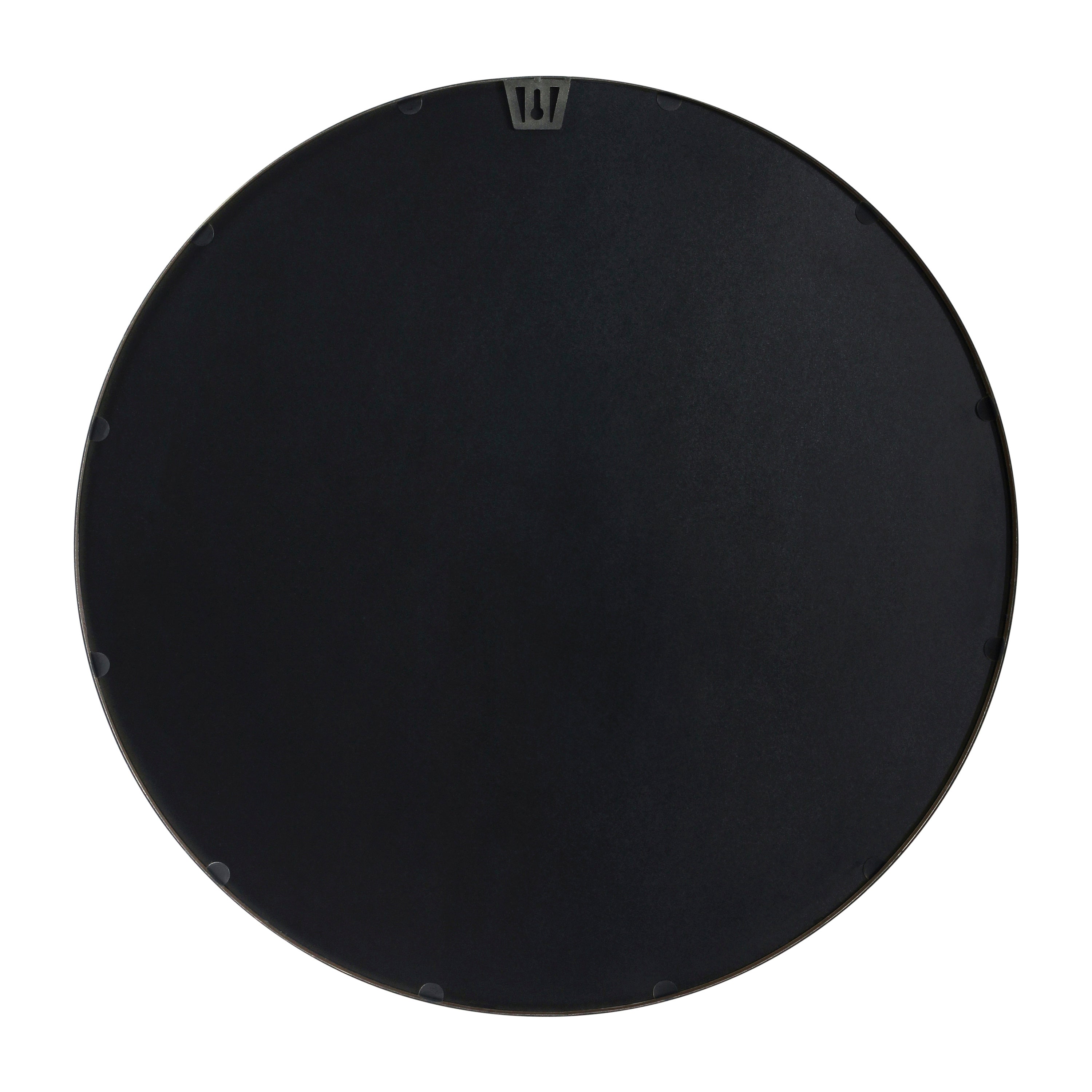 Jennifer 27.5" Round Gold Metal Deep Framed Wall Mirror - Large Accent Mirror for Bathroom, Entryway, Dining Room, & Living Room