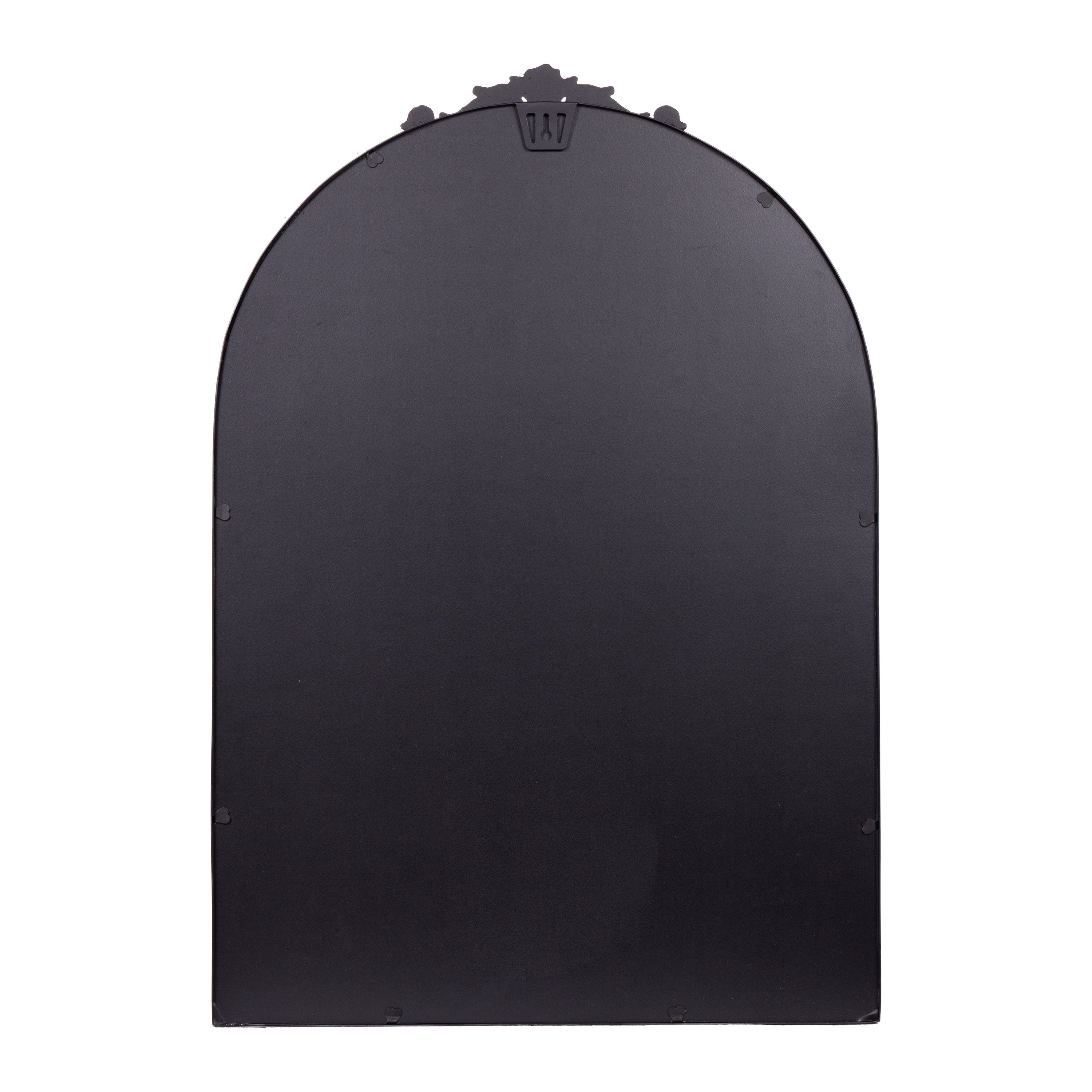 Esme 35" x 24" Traditional Arched Wall Mirror with Baroque Detail - Large Accent Mirror for Bathroom, Entryway, Dining Room, & Living Room in Black