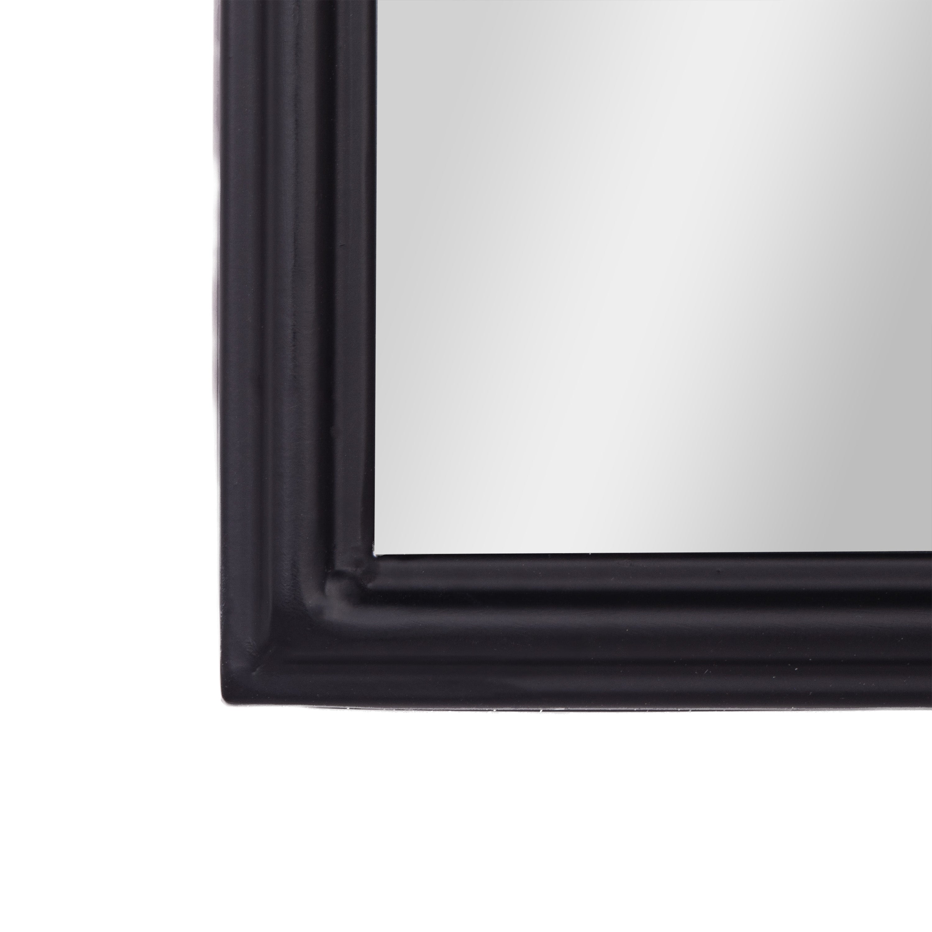 Esme 35" x 24" Traditional Arched Wall Mirror with Baroque Detail - Large Accent Mirror for Bathroom, Entryway, Dining Room, & Living Room in Black