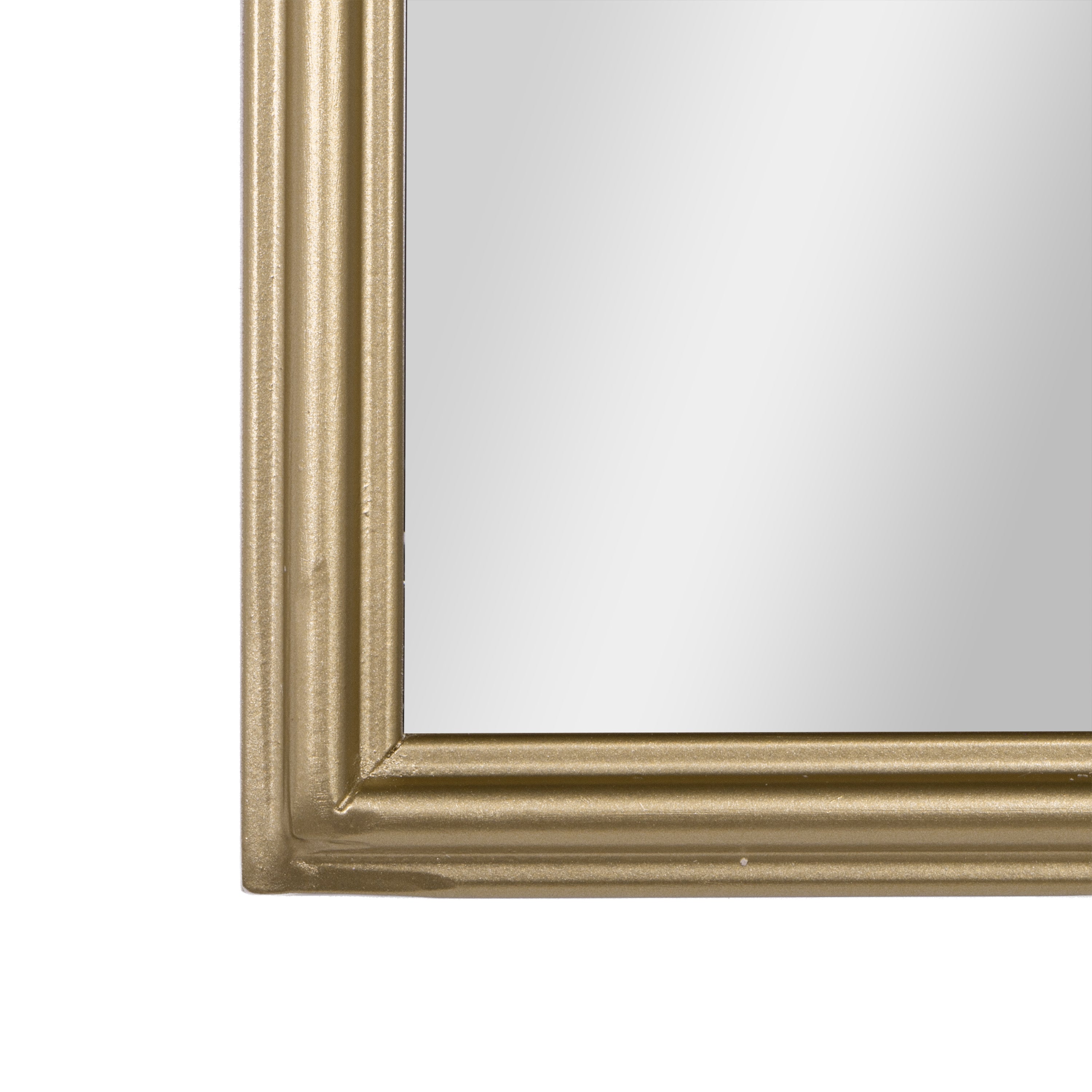 Esme 29" x 20" Traditional Arched Wall Mirror with Baroque Detail - Large Accent Mirror for Bathroom, Entryway, Dining Room, & Living Room in Gold