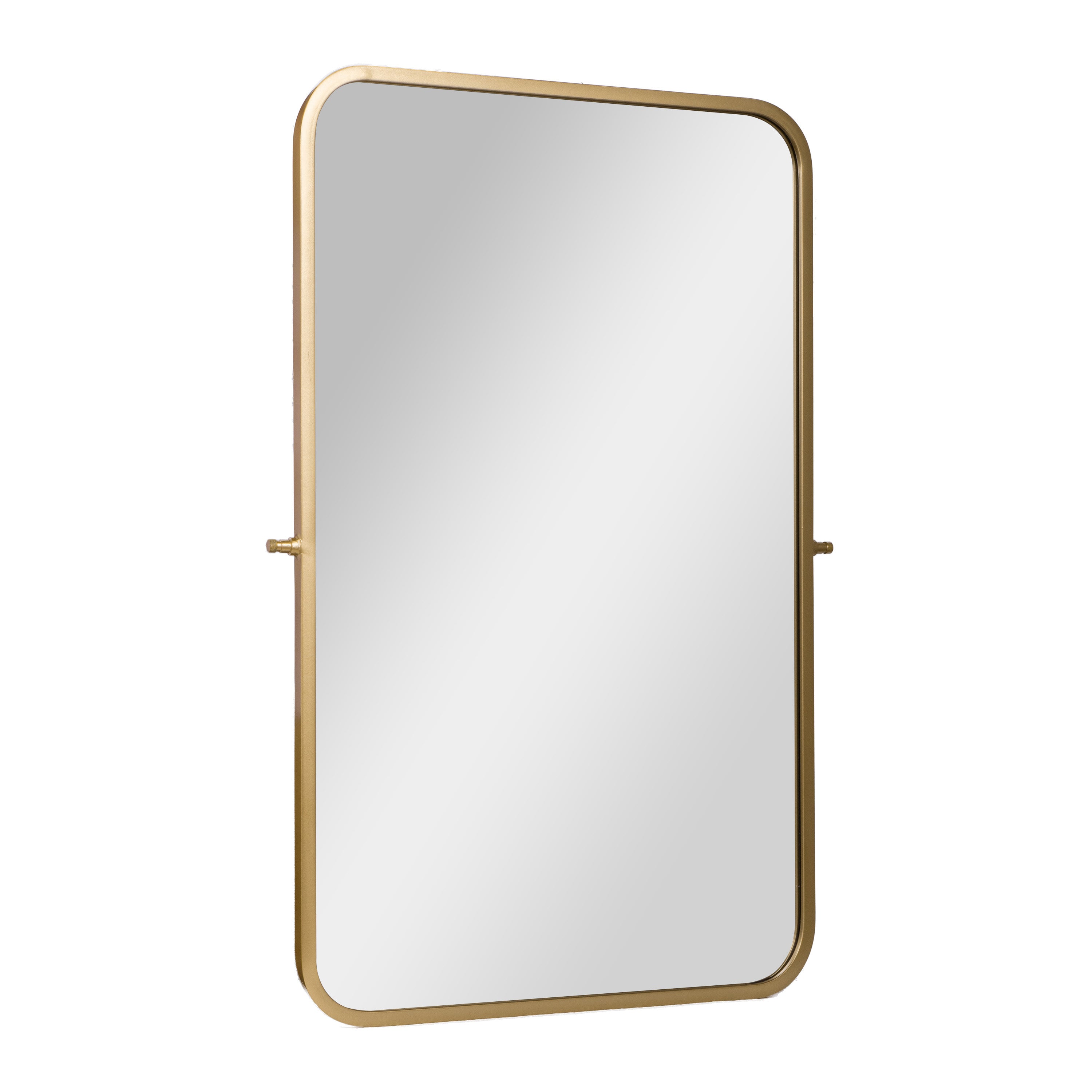 Finlay 35" x 27" Metal Pivot Wall Mirror - Large Accent Vanity Mirror for Bathroom in Gold