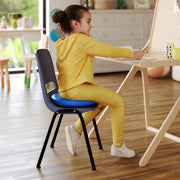 Alfie Blue 13 Inch Round Inflatable Wobble Cushion with Dual Sided Grips for Sitting or Standing and Included Hand Pump