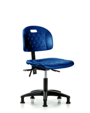 Newport Industrial Polyurethane Chair - Desk Height with Stationary Glides in Blue Polyurethane