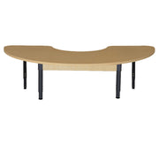 22" x 64" Half Circle High Pressure Laminate Table with Adjustable Legs 12"-17"