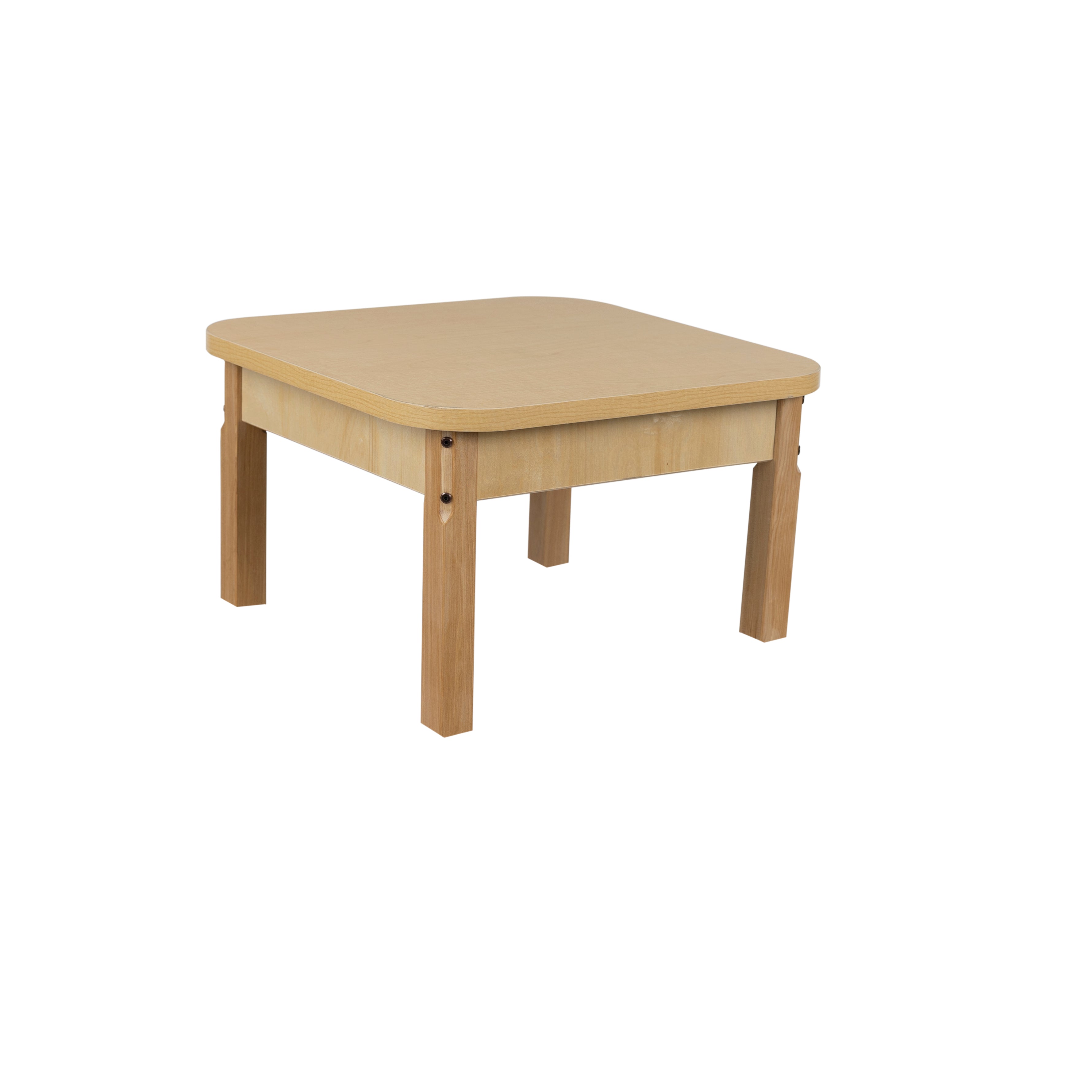 24" x 24" Square High Pressure Laminate Table with Hardwood Legs- 16"