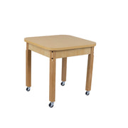 Mobile 24" x 24" Square High Pressure Laminate Table with Hardwood Legs- 24"