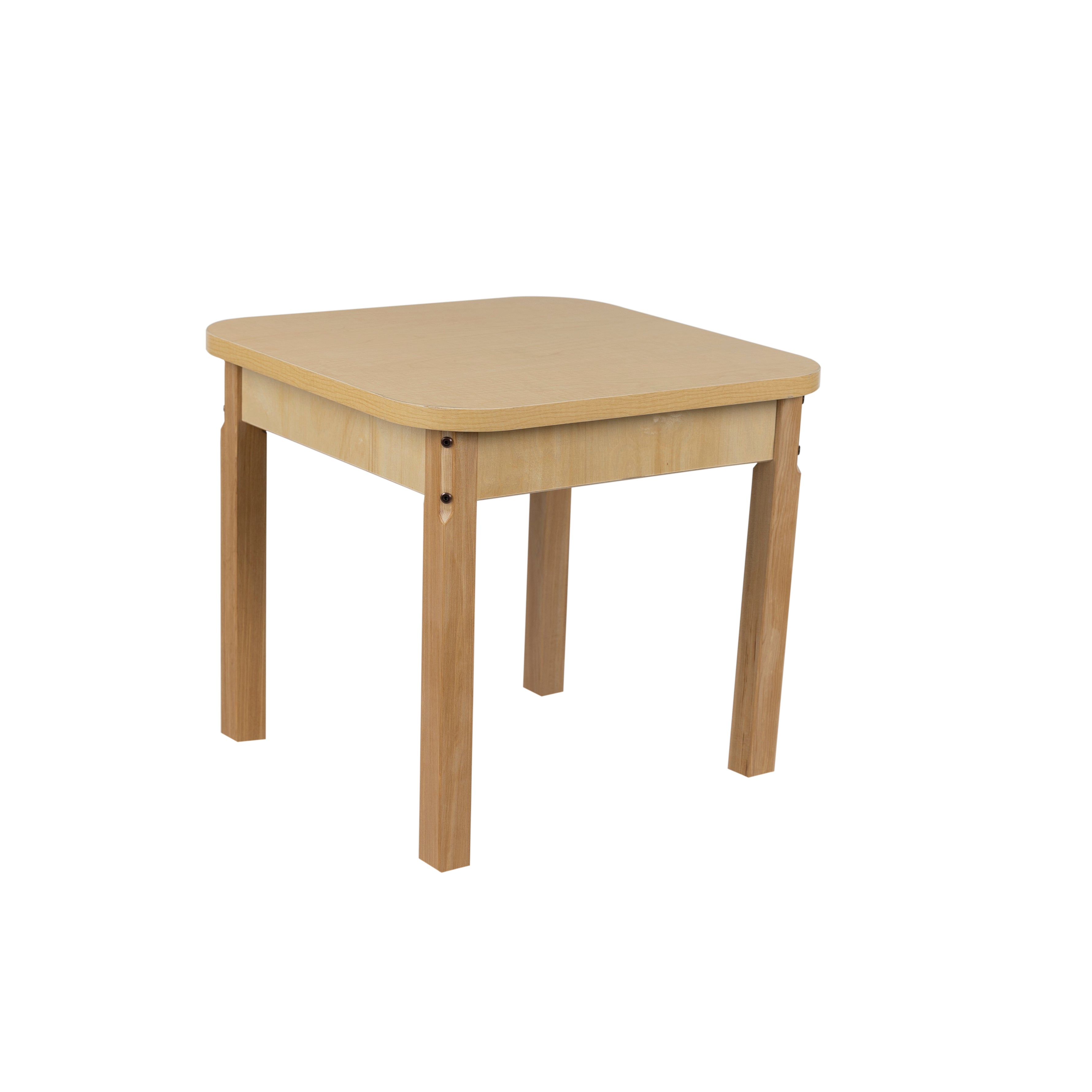 24" x 24" Square High Pressure Laminate Table with Hardwood Legs- 24"