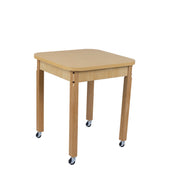 Mobile 24" x 24" Square High Pressure Laminate Table with Hardwood Legs- 26"