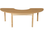 24" x 76" Half Circle High Pressure Laminate Table with Hardwood Legs- 24"
