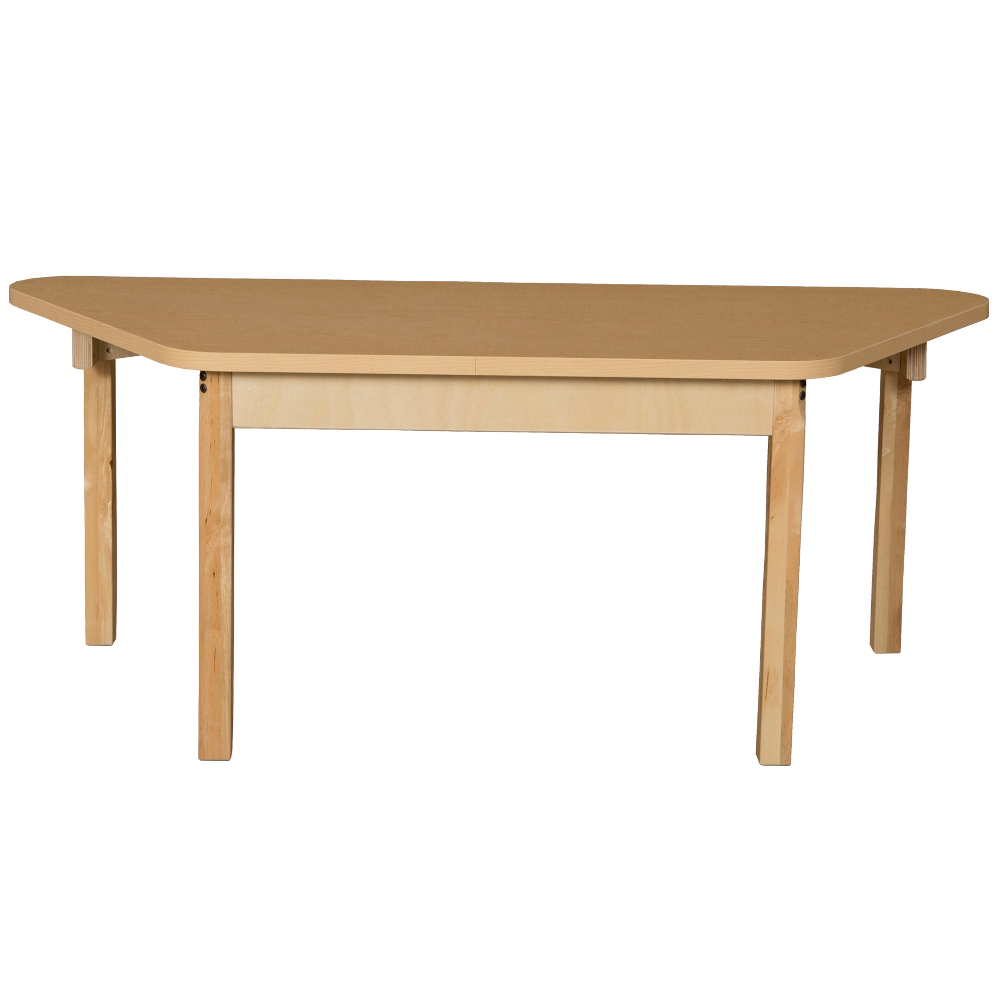 Trapezoidal High Pressure Laminate Table with Hardwood Legs- 22"