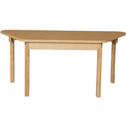 Trapezoidal High Pressure Laminate Table with Hardwood Legs-29"