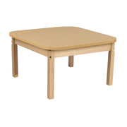 36" x 36" Square High Pressure Laminate Table with Hardwood Legs- 18"