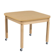 Mobile 36" x 36" Square High Pressure Laminate Table with Hardwood Legs- 22"