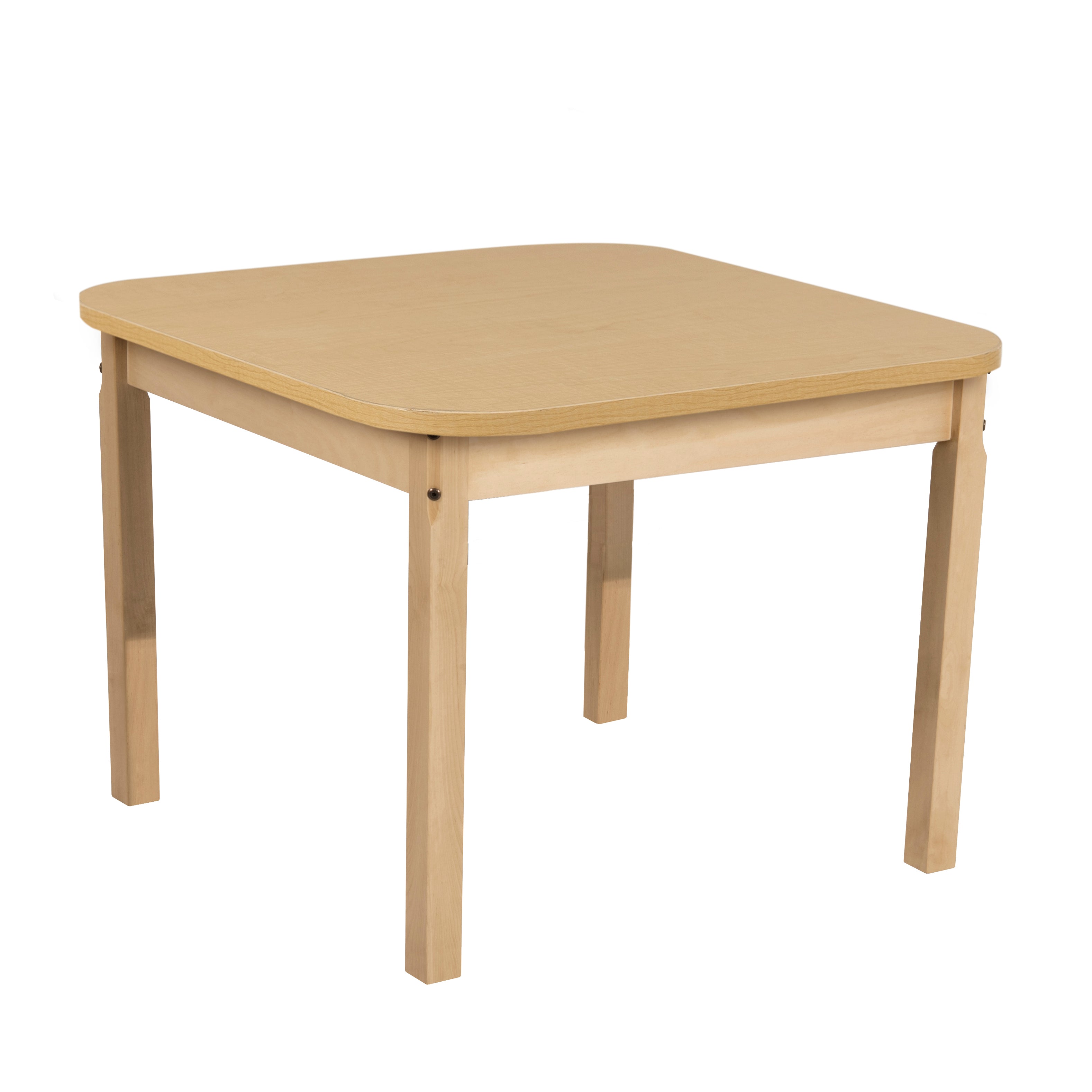36" x 36" Square High Pressure Laminate Table with Hardwood Legs- 26"