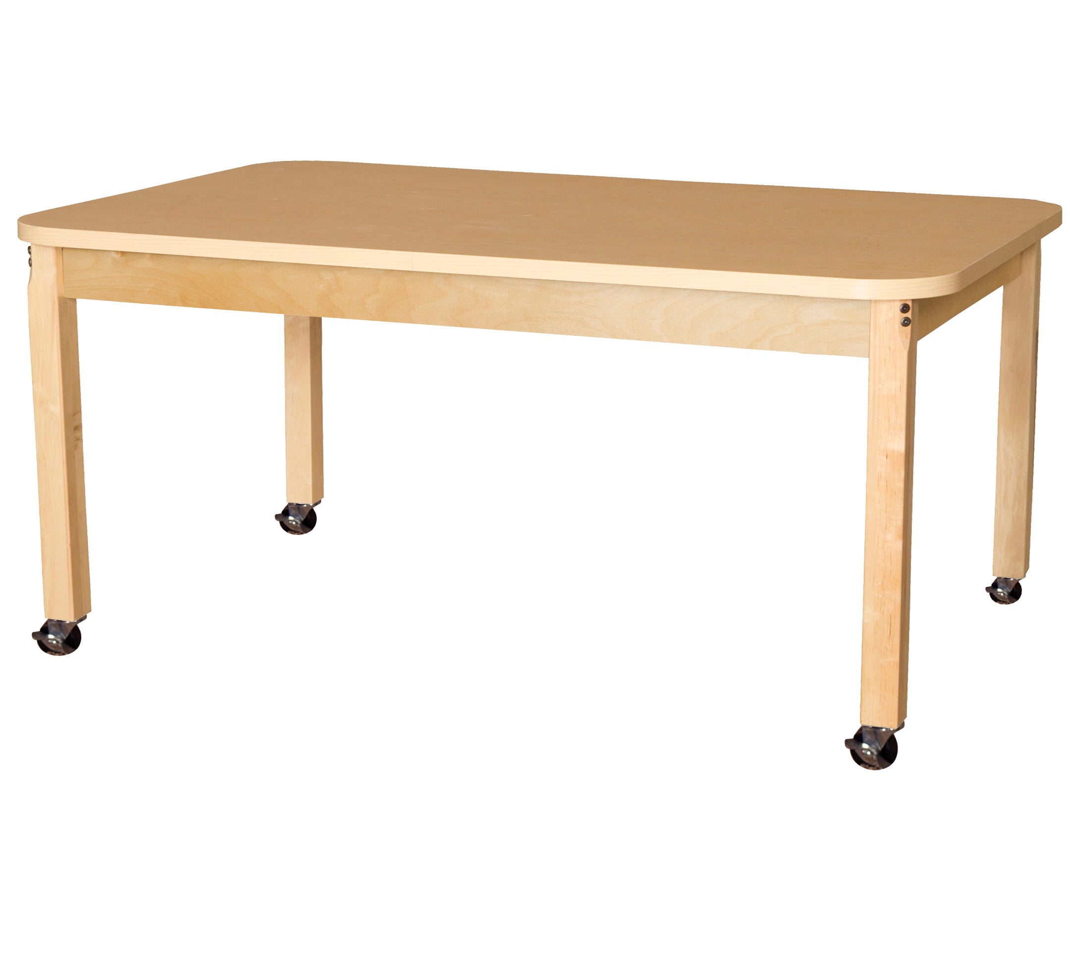 Mobile 36' x 60" Rectangle High Pressure Laminate Table with Hardwood Legs- 22"