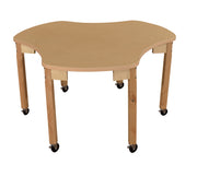 Mobile Synergy Union 44" x 48" High Pressure Laminate Group Table with Hardwood Legs- 24"