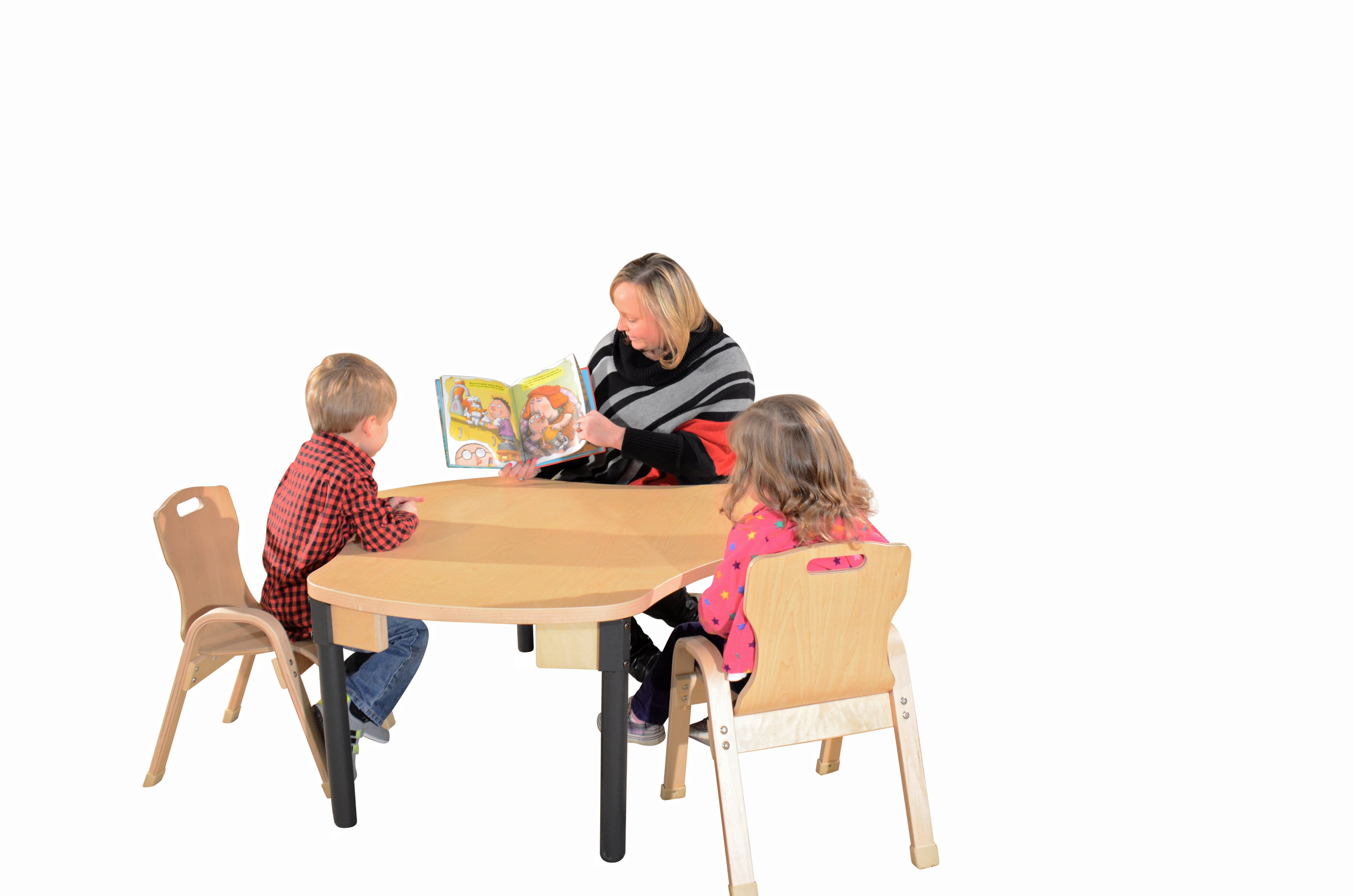 Synergy Union 44" x 48" High Pressure Laminate Group Table with Adjustable Legs 18"-29"