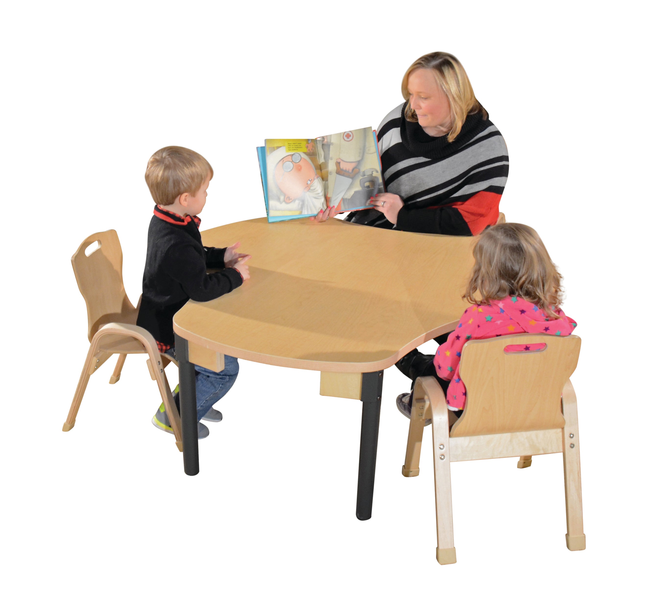 Synergy Union 44" x 48" High Pressure Laminate Group Table with Adjustable Legs 18"-29"