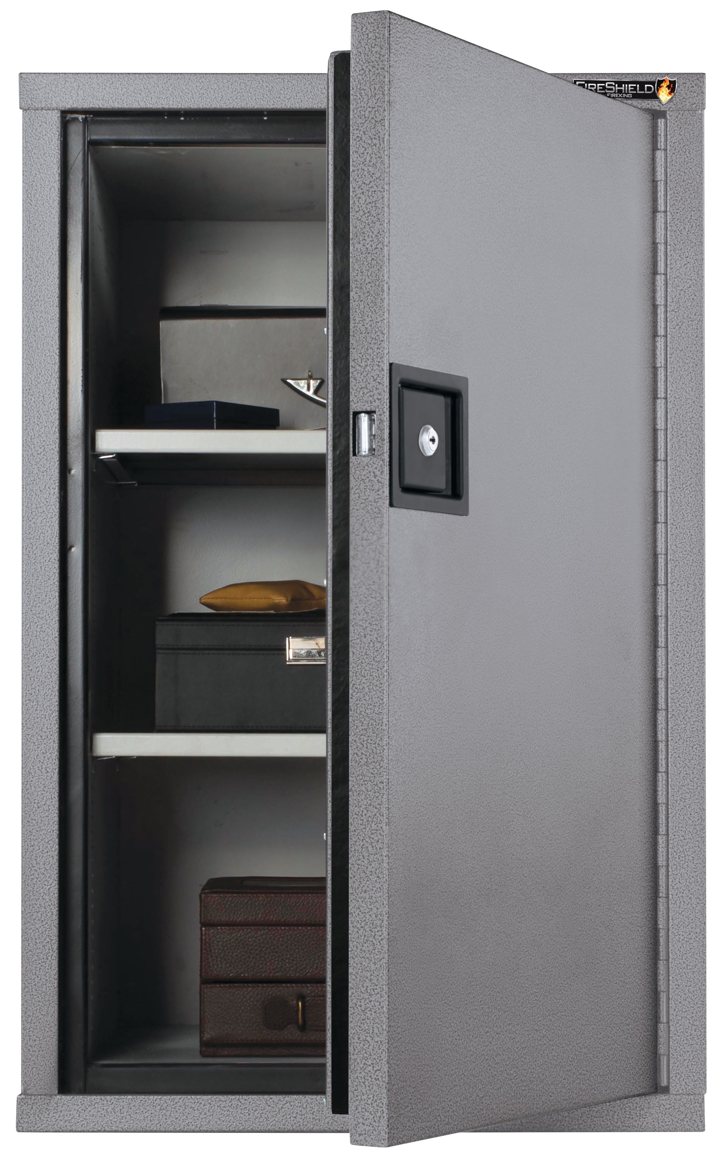 Fire Resistant - Single door storage cabinet - 34"H (Silver Texture)