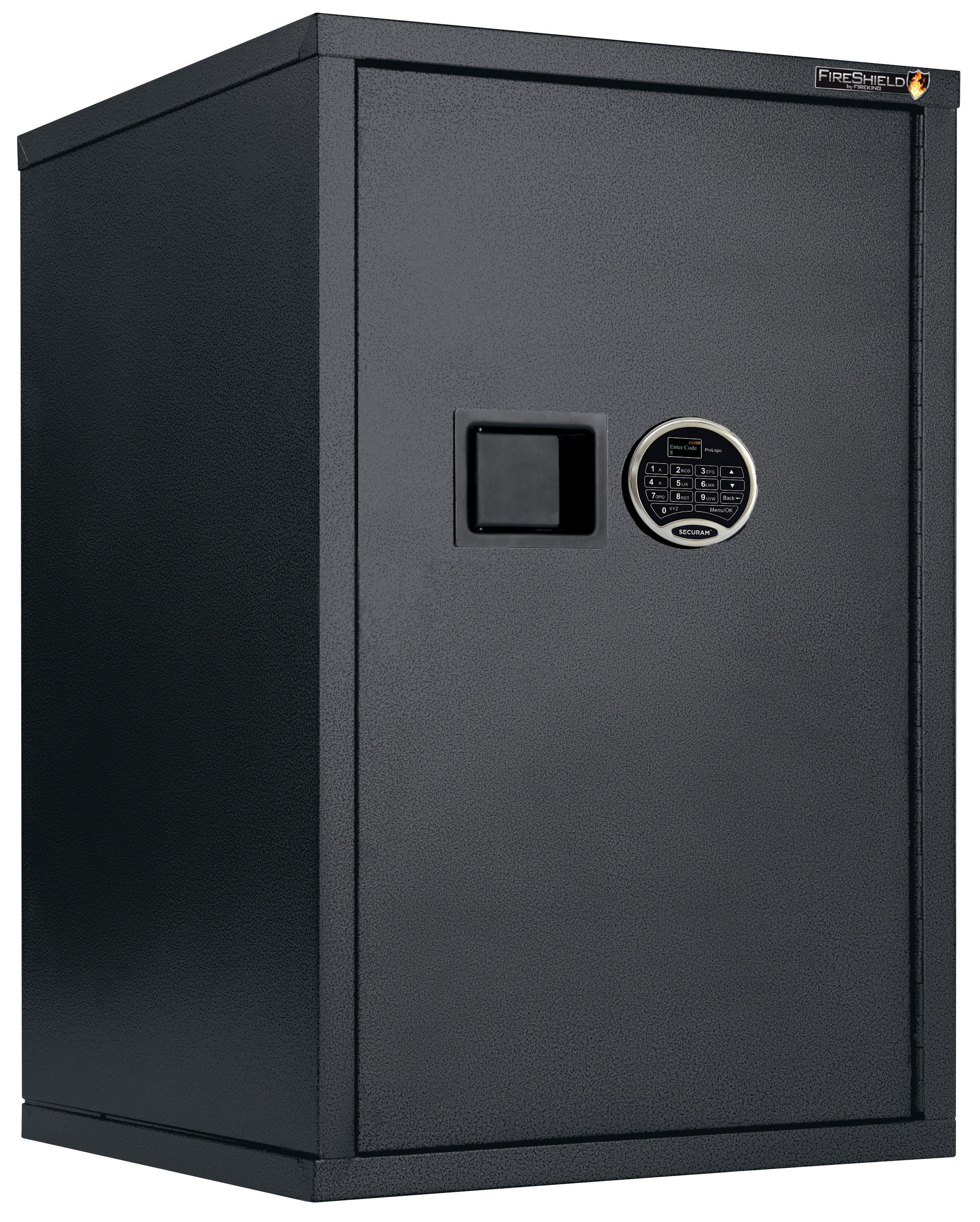 Fire Resistant - Single door storage cabinet w/elock - 34"H (Black Texture)