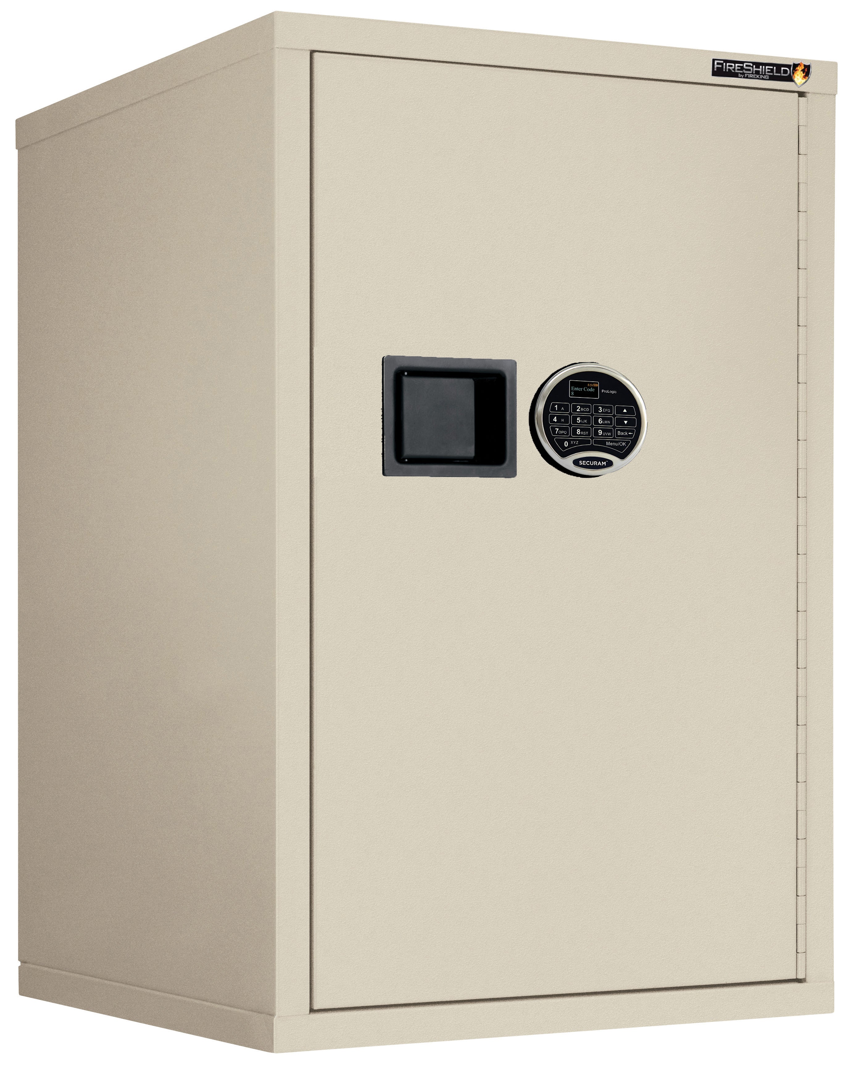 Fire Resistant - Single door storage cabinet w/elock - 34"H (Parchment Texture)