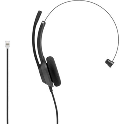 Cisco Headset 321 RJ9 Wired Single on-Ear Headphones RJ9 Connection for IP Phone Carbon Black 2-Year Limited Liability Warranty (HS-W-321-C-RJ9)