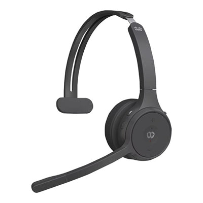 Cisco Consumer Products - Cisco Single-Ear, Carbon Headset Bundle - Google Assistant, Siri - Mono - USB Type a - Wired/Wireless - Bluetooth - Black