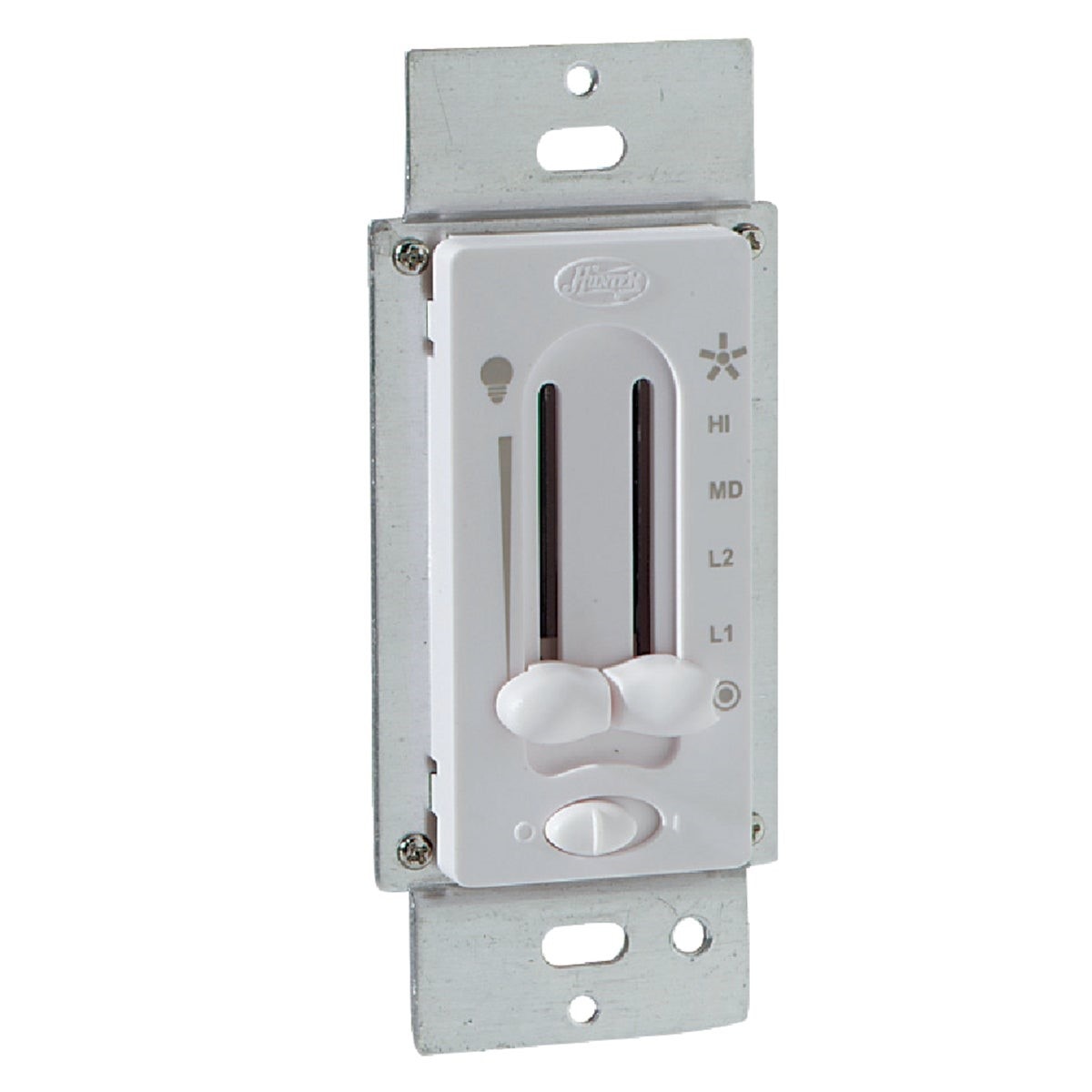 Hunter White 4-Speed/Full Range Dimmer Dual Slide Fan Control Switch