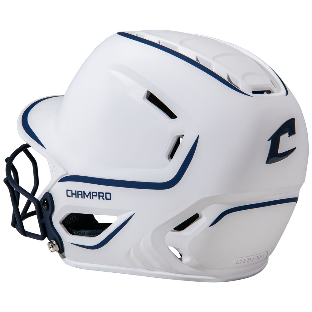 HXE Two-Tone Matte Softball Helmet w/ Facemask - Navy, Large