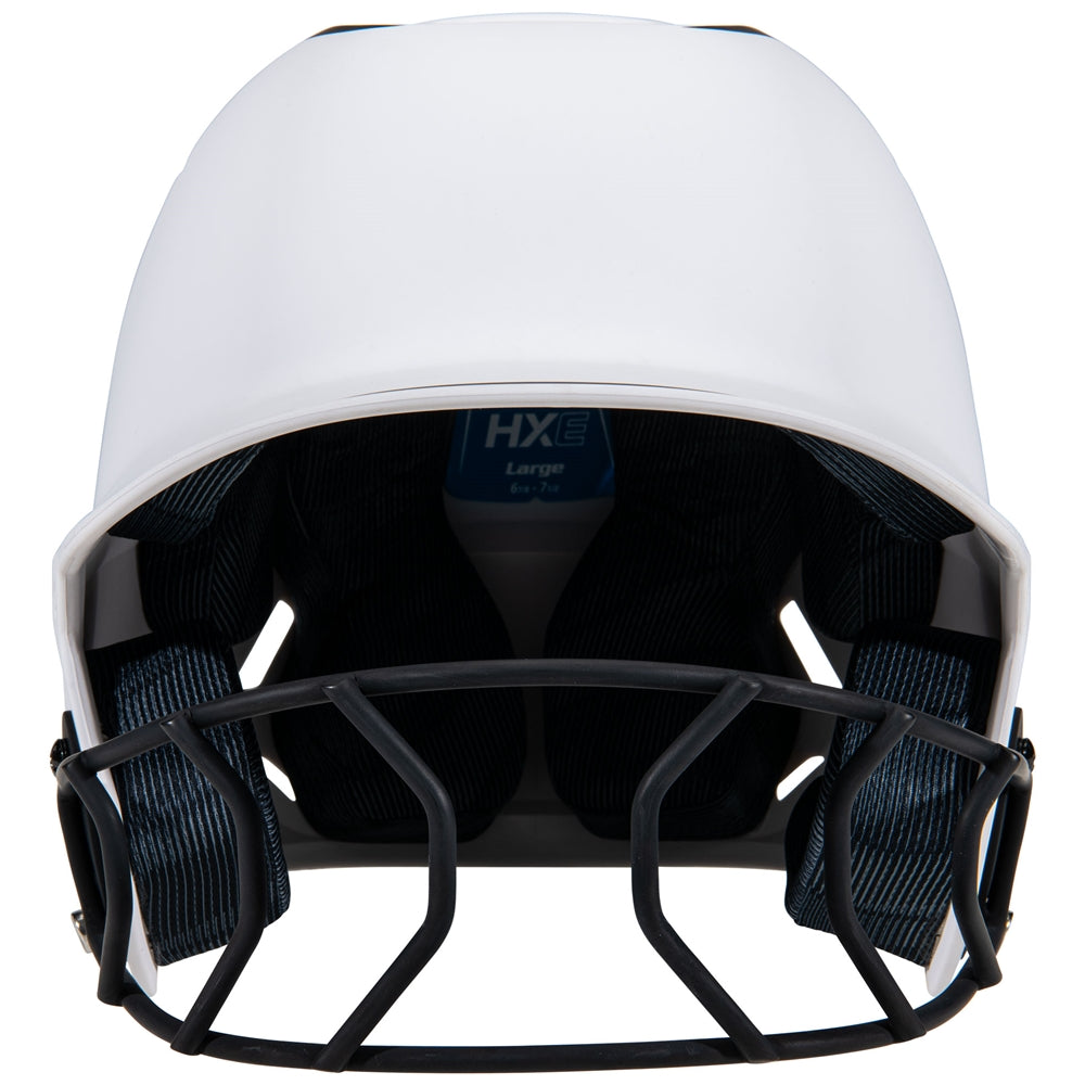 HXE Two-Tone Matte Softball Helmet w/ Facemask - Black, Large