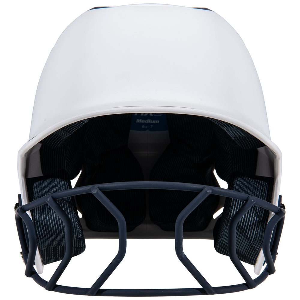 HXE Two-Tone Matte Softball Helmet w/ Facemask - Navy, Large