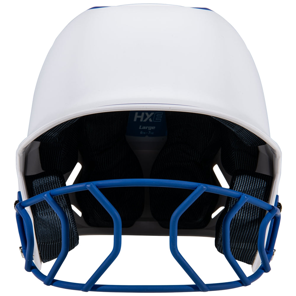 HXE Two-Tone Matte Softball Helmet w/ Facemask - Royal, Large