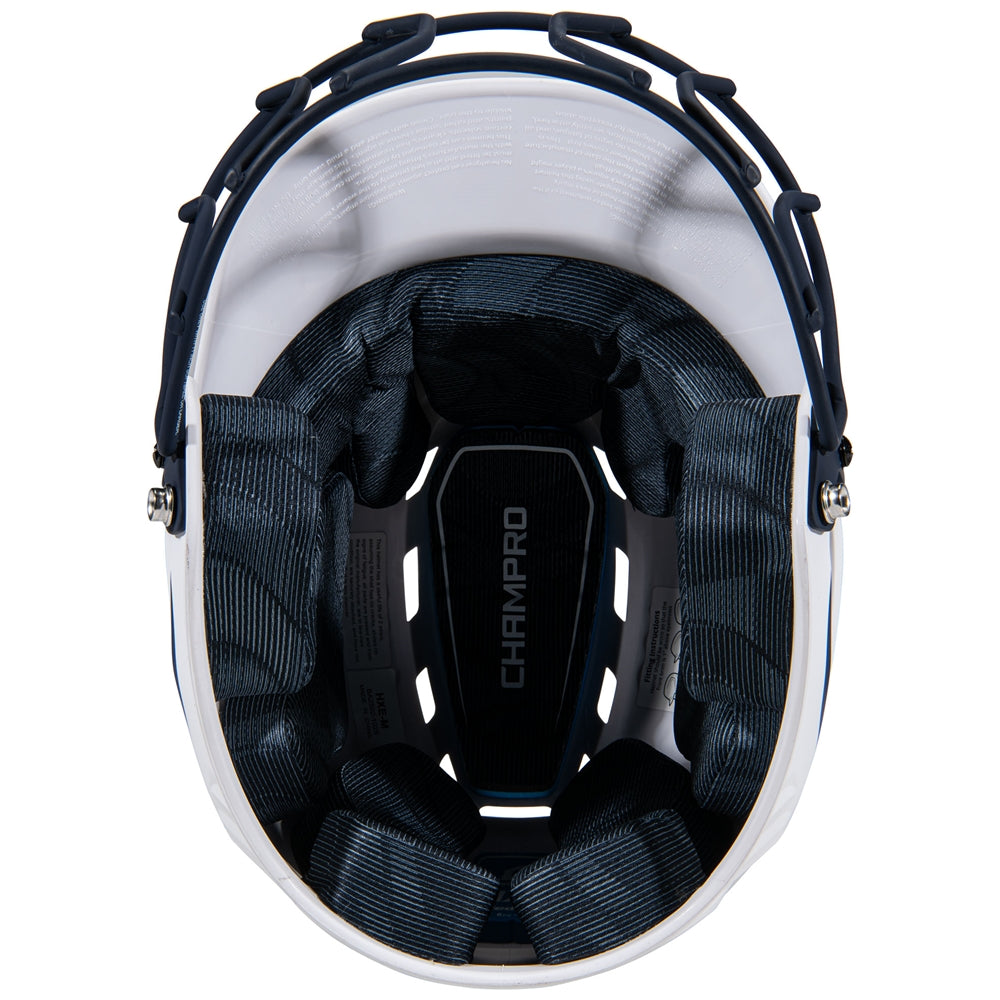 HXE Two-Tone Matte Softball Helmet w/ Facemask - Black, Large
