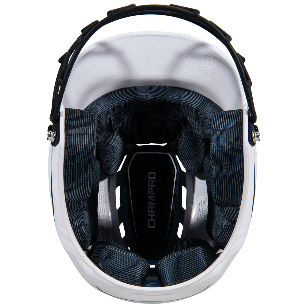HXE Two-Tone Matte Softball Helmet w/ Facemask - Navy, Large