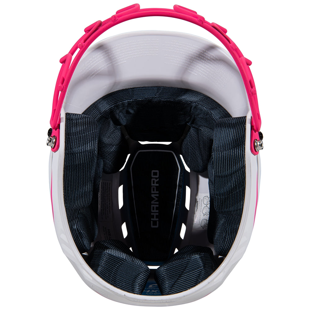 HXE Two-Tone Matte Softball Helmet w/ Facemask - Pink, Medium