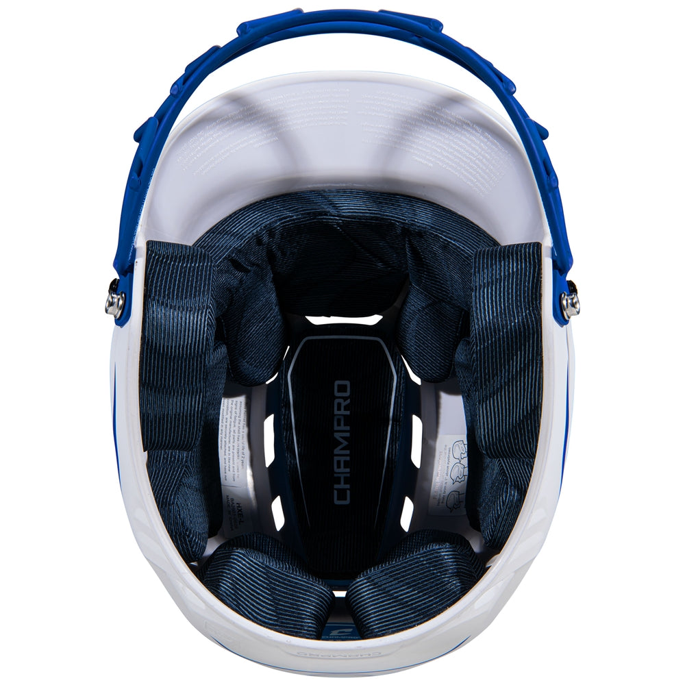 HXE Two-Tone Matte Softball Helmet w/ Facemask - Royal, Medium