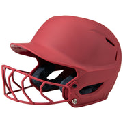 HXE Matte Softball Helmet w/ Facemask - Cardinal, Medium