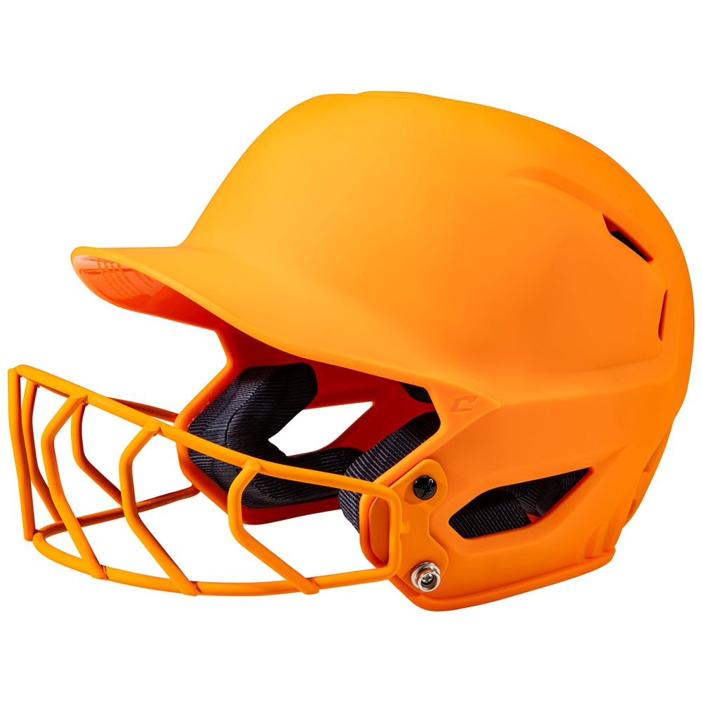 HXE Matte Softball Helmet w/ Facemask - Knoxville Orange, Large
