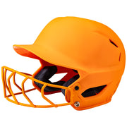 HXE Matte Softball Helmet w/ Facemask - Knoxville Orange, Large