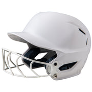 HXE Matte Softball Helmet w/ Facemask - White, Medium