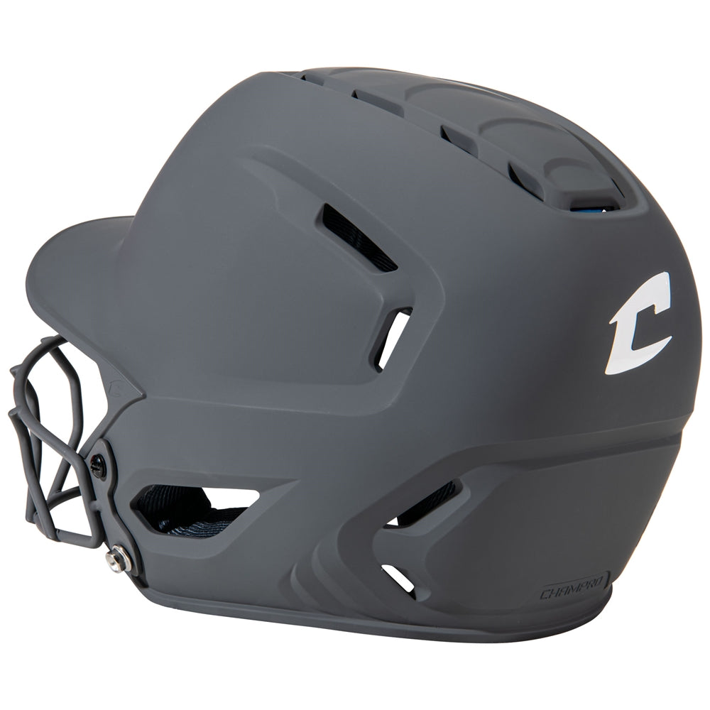 HXE Matte Softball Helmet w/ Facemask - Graphite, Medium