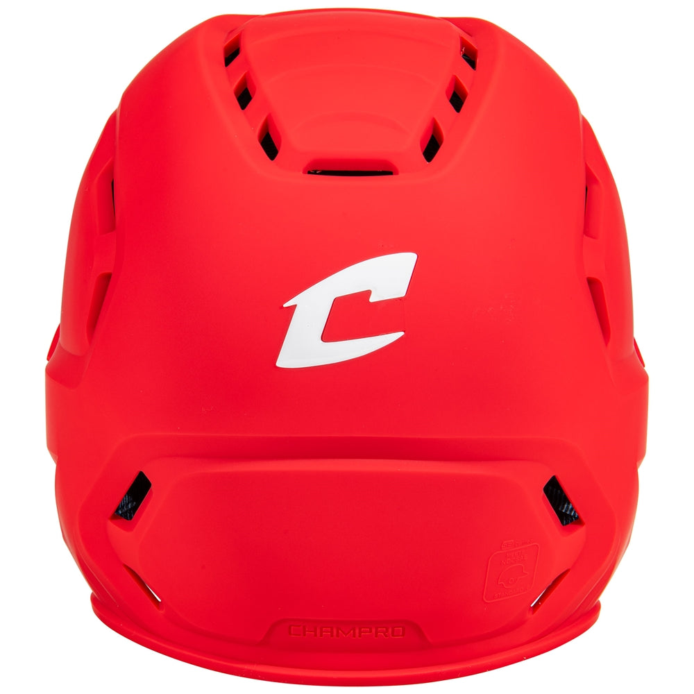 HXE Matte Softball Helmet w/ Facemask - Scarlet, Medium