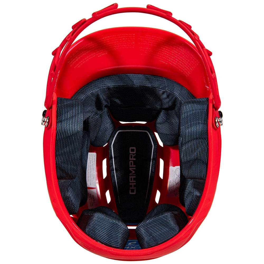 HXE Matte Softball Helmet w/ Facemask - Scarlet, Medium