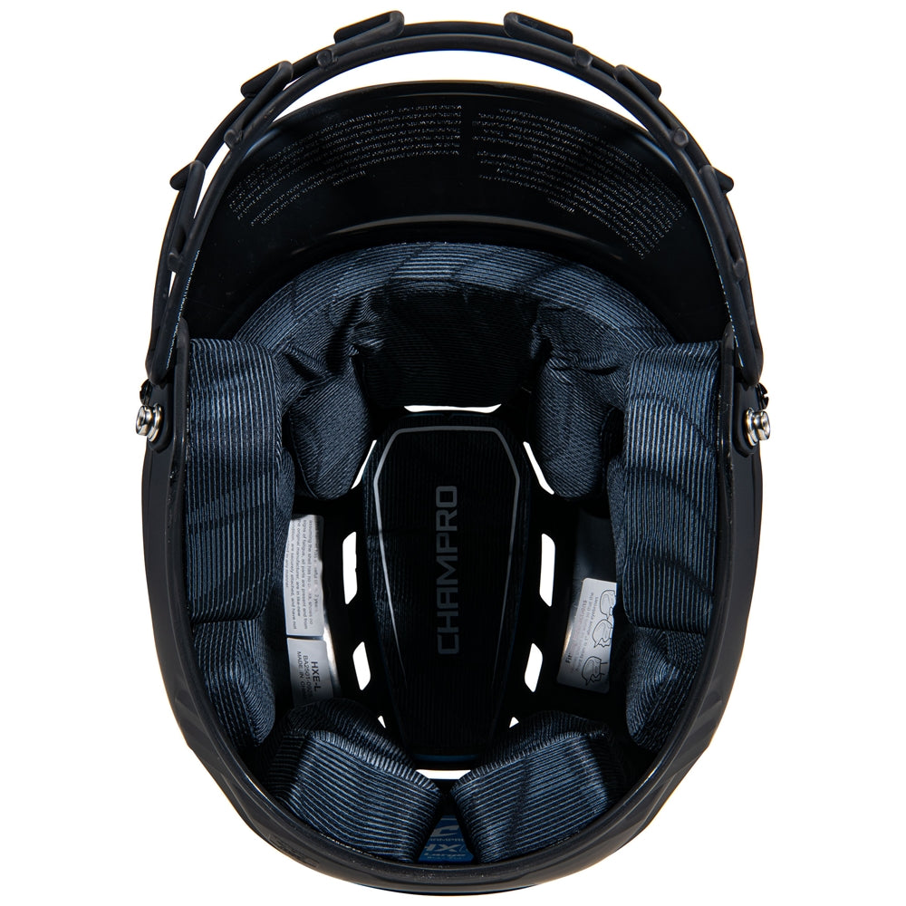 HXE Matte Softball Helmet w/ Facemask - Black, Medium