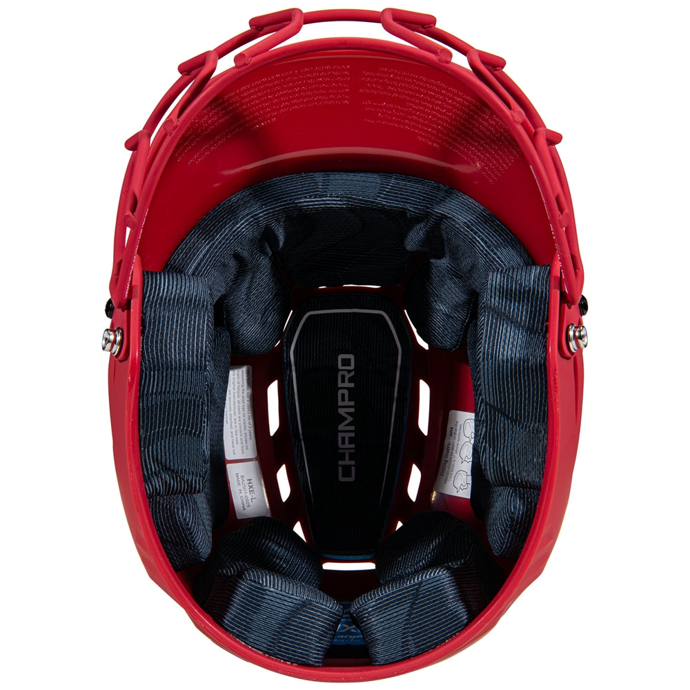 HXE Matte Softball Helmet w/ Facemask - Cardinal, Large