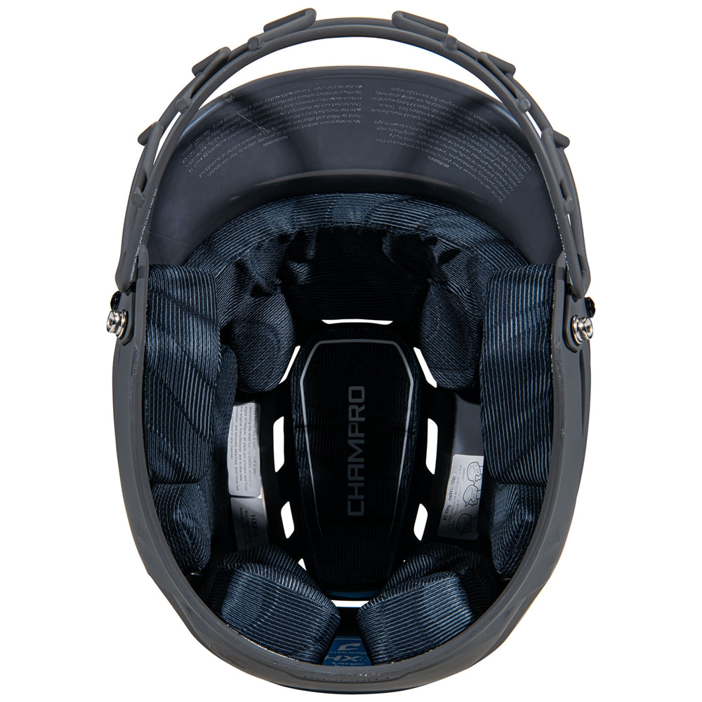 HXE Matte Softball Helmet w/ Facemask - Graphite, Large
